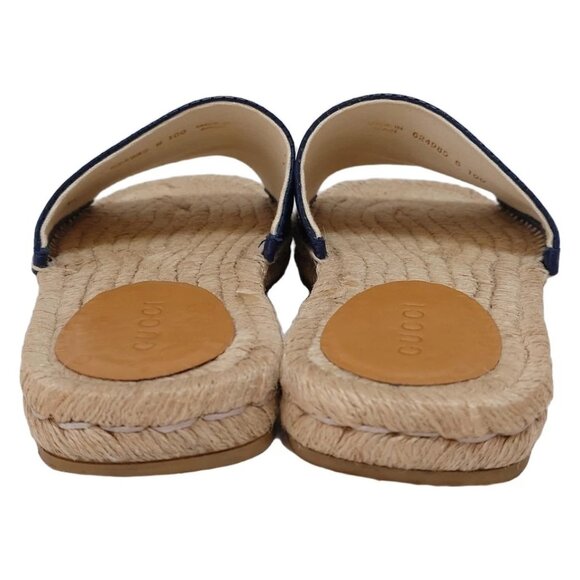 GUCCI - Navy Red Hemp Leather Men\'s Sandals 323-050925 main image 4
